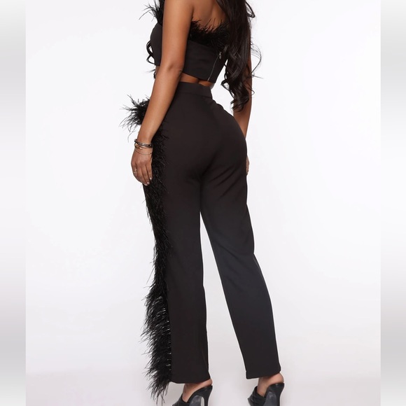 Fashion nova feather pant set - Picture 3 of 6
